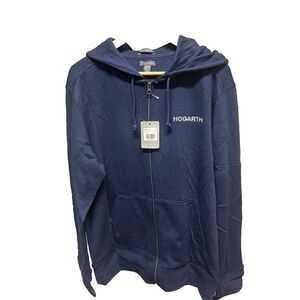 Trimark Hogarth Navy Blue Fleece Zip Hoody Unisex Size Mens Women's Size M/M NWT
